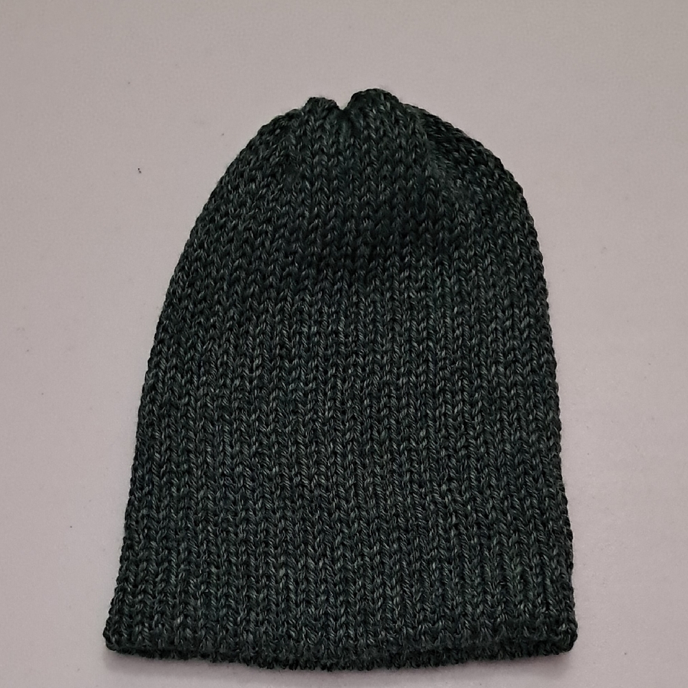Men's Handmade Forest Green Knit Beanie